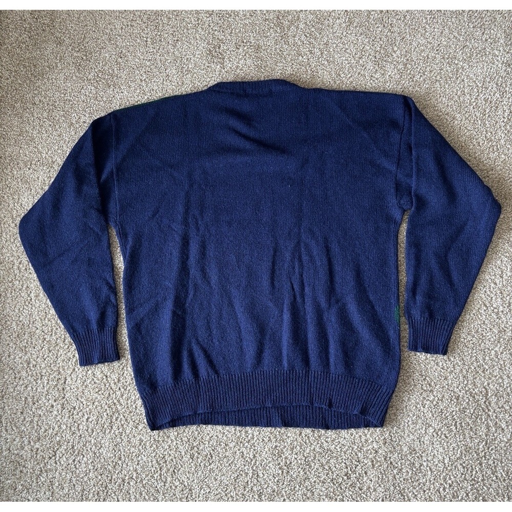 VINTAGE Claybrooke Men's XL 100% Shetland Wool Argyle Diamond Knit Sweater - Picture 5 of 5